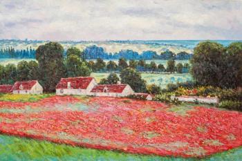 Copy of Claude Monets painting *Poppy Field at Giverny* (). Kamskij Savelij