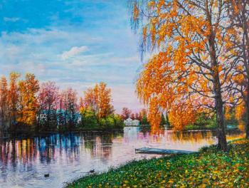 Autumn nostalgia in the park (Autumn Landscape Oil On Canvas). Kamskij Savelij