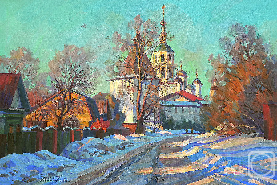 Zhlabovich Anatoly. Winter evening, monastery