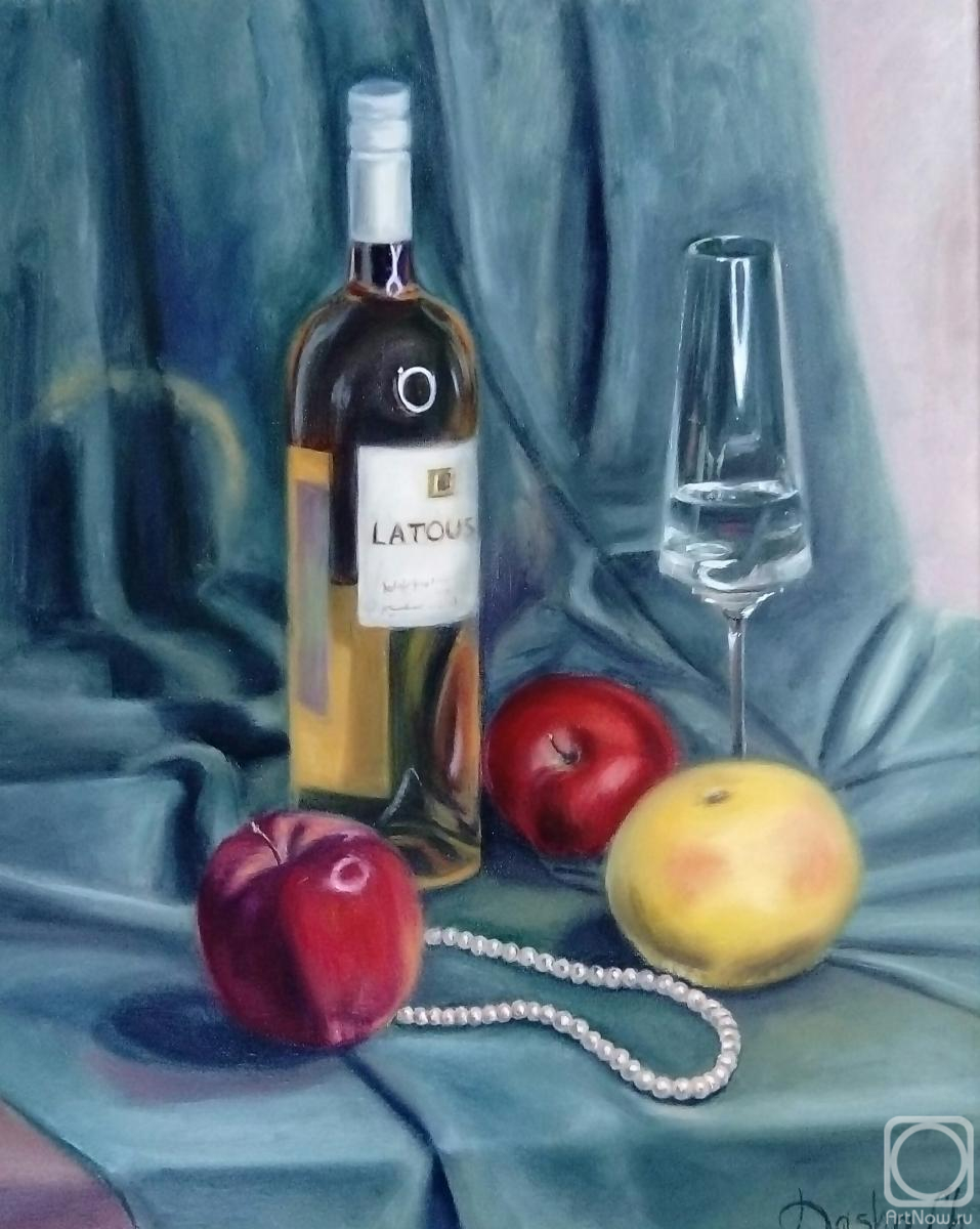 Chernousova Darya. The still life painting with the grapefruit and the apples