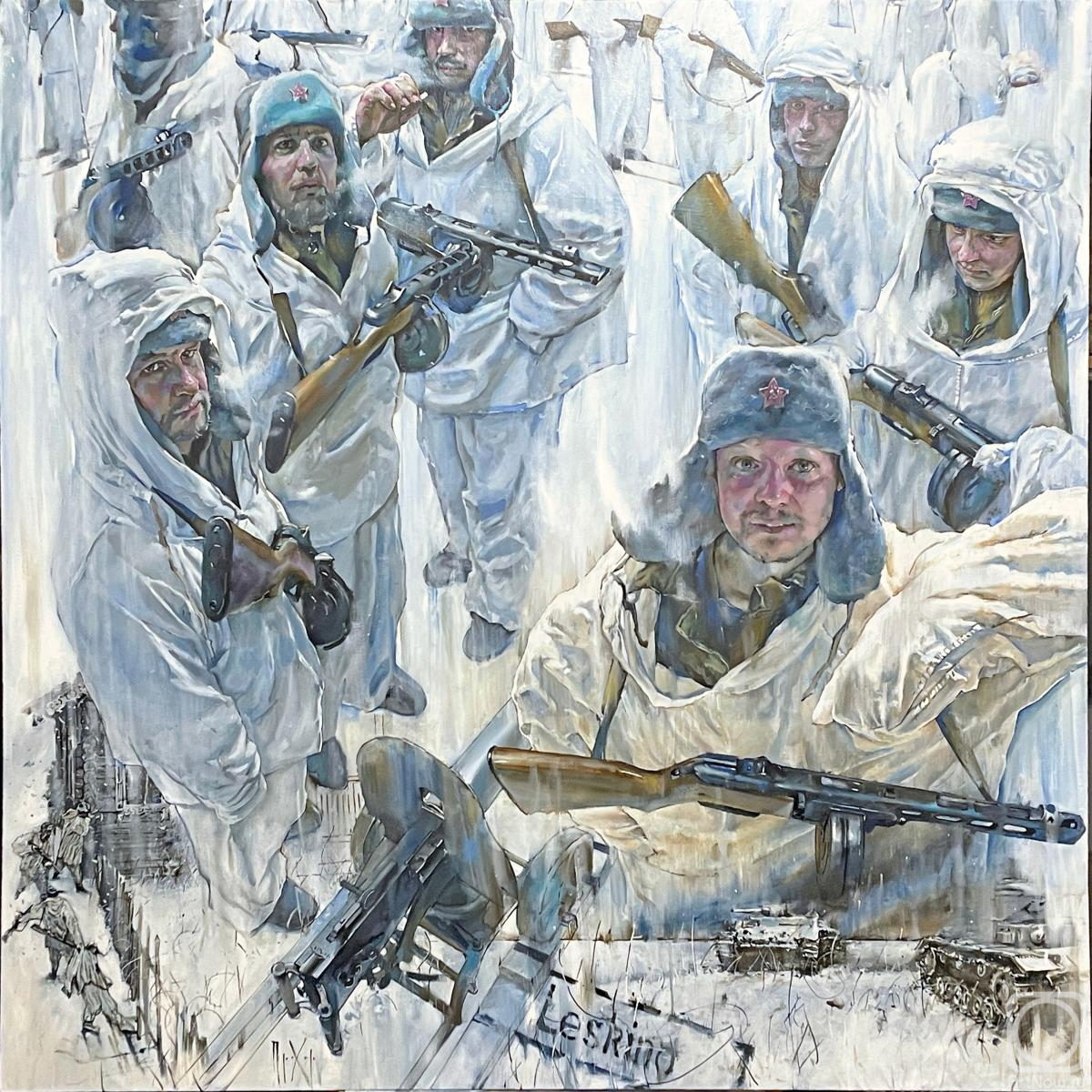 Vechkanov Prokhor. Dedicated to the soldiers of the separate ski battalion of the 29th Guards Rifle Division, their feat in the battle for the village of Leskino in February 1943