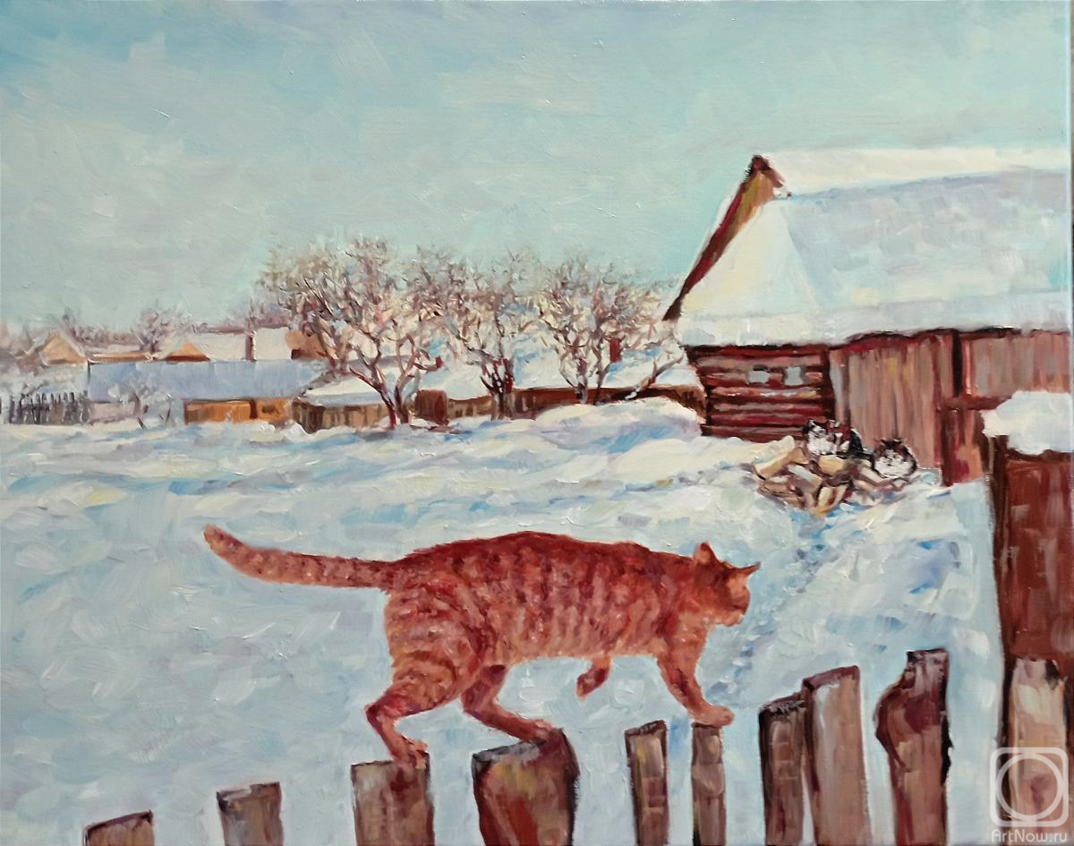 Rodionova Svetlana. Spring is coming. Ginger cat wants to fight