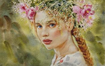 Tea rose (Beautiful Flowers In Watercolor). Rogatina Svetlana