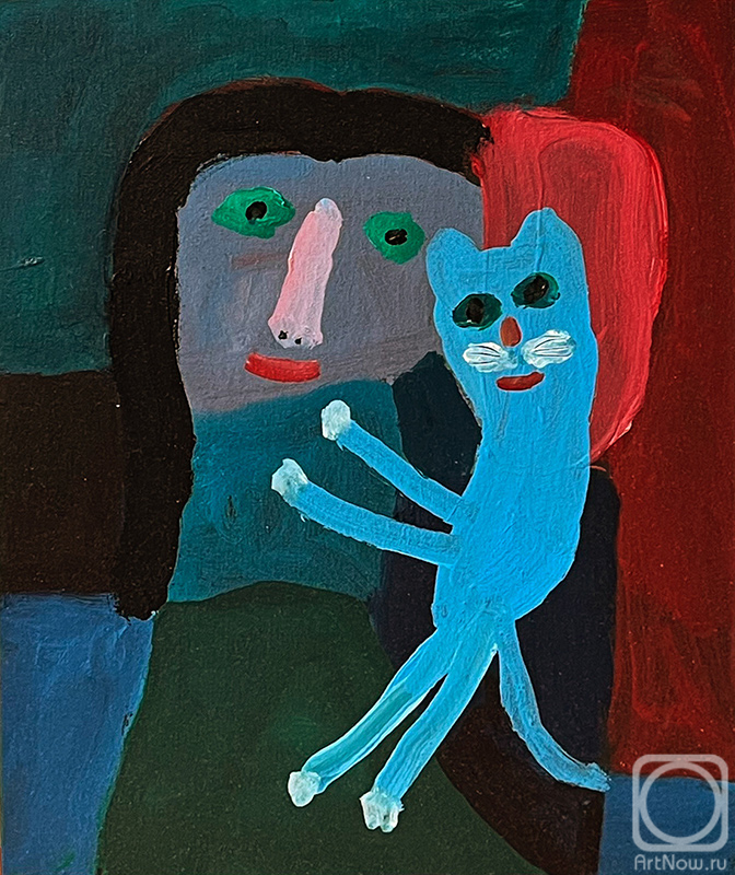 Jelnov Nikolay. Girl with a cat