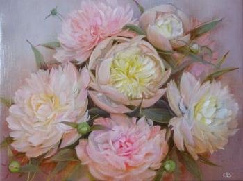 White and pink peonies (Peony White). Razumova Svetlana