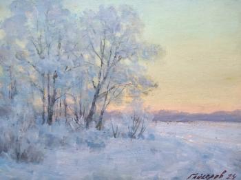 Winter evening on the Oka River. Gaiderov Michail