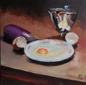 Still life with eggplant (Painting With A Boat). Baltrushevich Elena