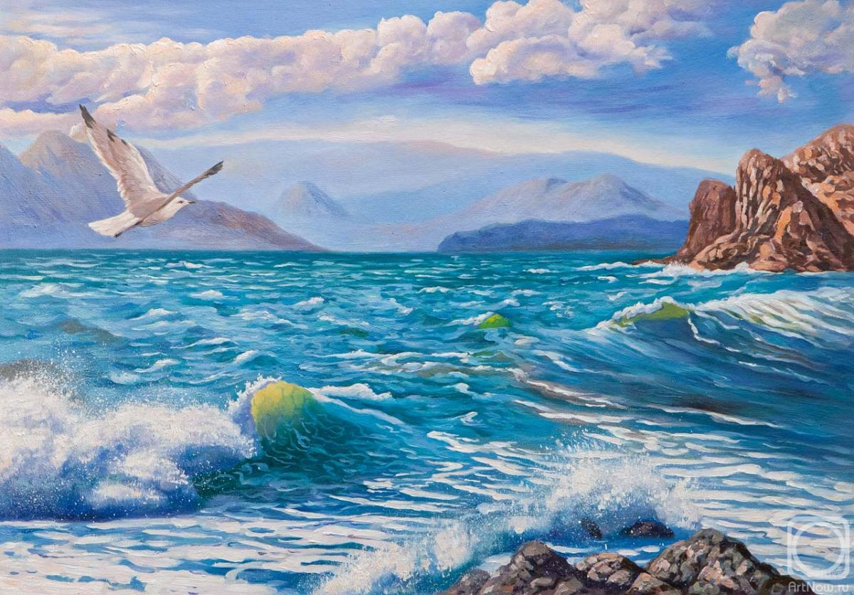 Kamskij Savelij. Emerald waves and seagulls