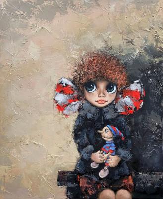 Girl with bows (Girl With A Toy). Gunin Alexander