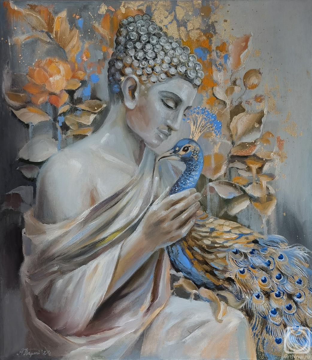 Pariy Anna. Buddha with a peacock