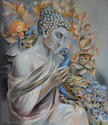 Buddha with a peacock. Pariy Anna