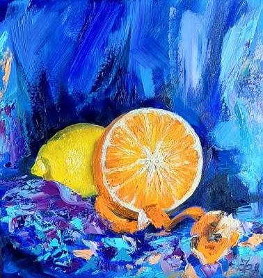 Orange on blue. Fyodorova Anna