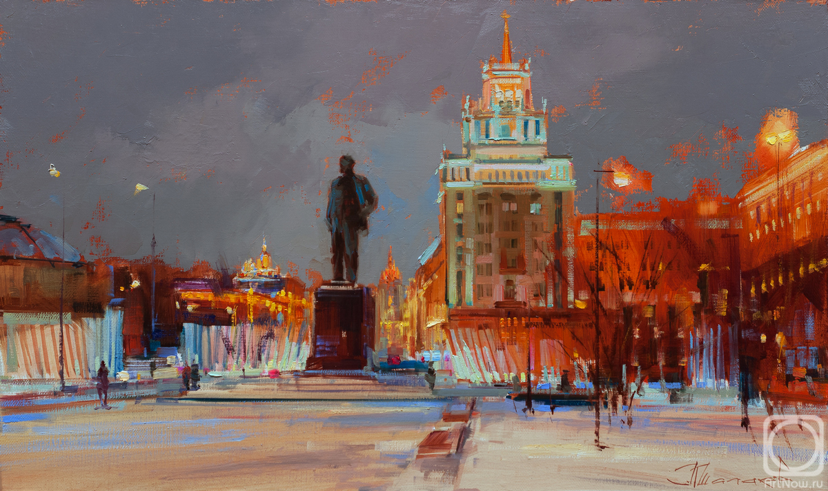 Shalaev Alexey. Skiing in Moscow. Triumphal Square