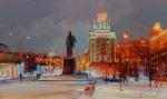 Shalaev Alexey. Skiing in Moscow. Triumphal Square