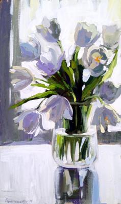 White tulips (Painting Bouquet Of Tulips). Gerasimova Natalia