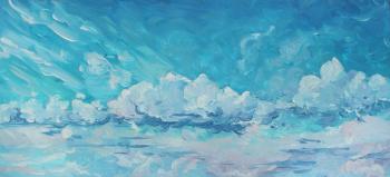 Clouds over the Ok River (White Clouds). Fyodorova-Popova Tatyana