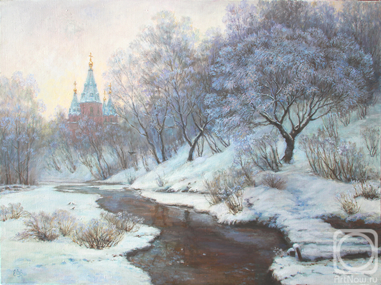 Shumakova Elena. Stream in winter