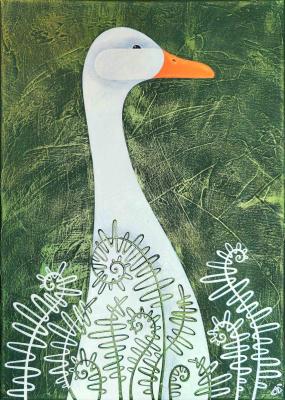Goose in a fern. Belasla Yuliya