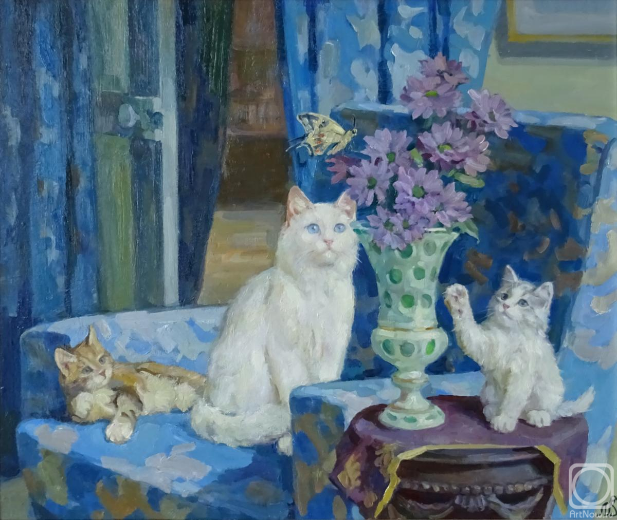 Novosadyuk Svyatoslav. Cats and chrysanthemums
