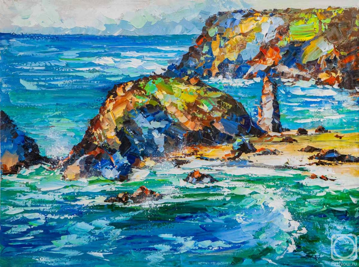 Rodries Jose. Free copy of William Holman Hunts painting Asparagus Island, Cornwall