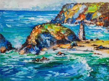 Free copy of William Holman Hunts painting Asparagus Island, Cornwall