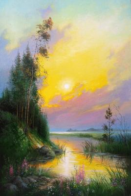 Summer evening (Oil Painting Forest Summer). Korableva Elena