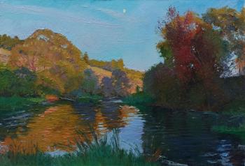 Autumn evening on the river. Melnikov Aleksandr