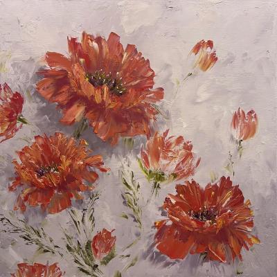 Volumizing Red Poppies (Oil Painting Poppies). Skromova Marina