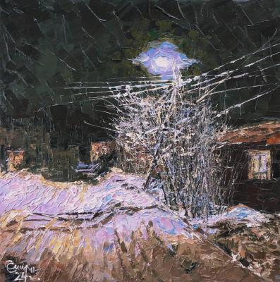 Lighting lantern on a night street. Smirnov Sergey