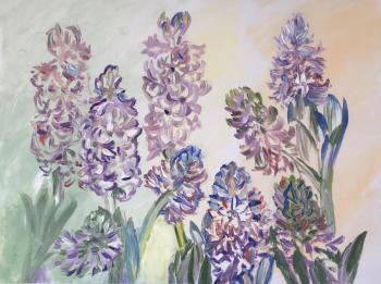 Lilac hyacinths, the first day of spring. Sechko Xenia