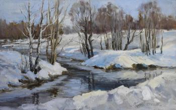 The Last Day of Winter (Winter Landscape Oil Painting). Serebrennikova Larisa