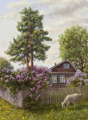 Lilac blossomed at home (Landscape With Lilac Oil). Tikunova Olga