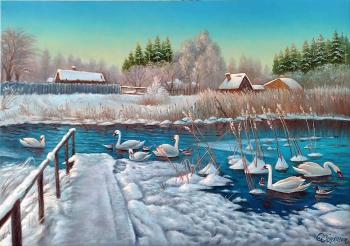 Winter river (Village Pond). Kulagin Oleg