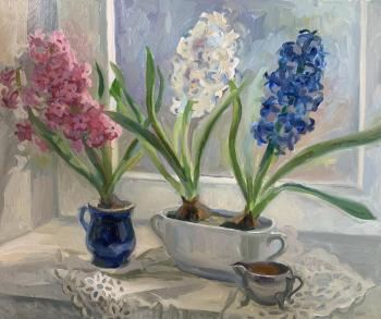 Hyacinths on the window. Skachkova Olga