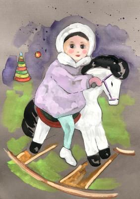 A Toy Horse (Girl On A Horse). Shubert Anna