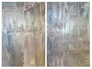 Two Gray Abstractions with Silver (Two Pair). Skromova Marina