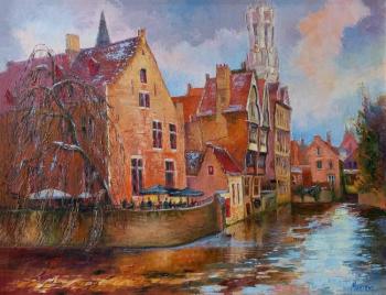 First Snow in Bruges (Winter Houses). Martens Helen