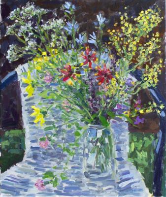 Wildflowers on a garden chair. Gavrilin Valeri