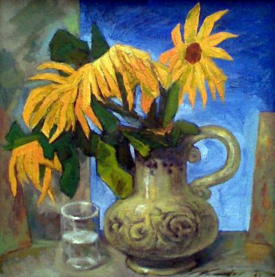 Sunflowers (Still Life Of Sunflowers). Knecht Aleksander