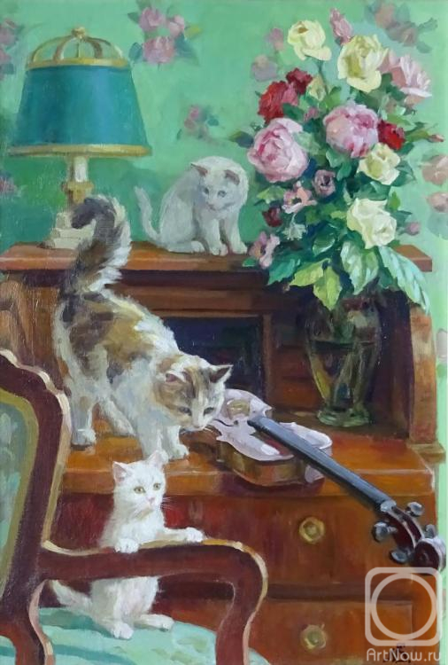 Novosadyuk Svyatoslav. Cats and a violin