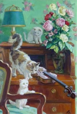 Cats and a violin. Novosadyuk Svyatoslav