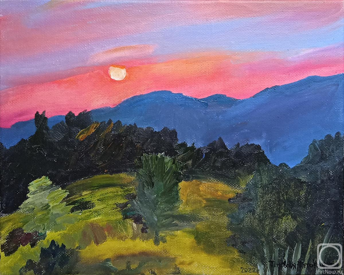 Petrovskaya-Petovraji Olga. Sunset on the mountain