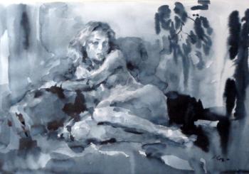 Model on the sofa (Nude Model). Rusanov Aleksandr