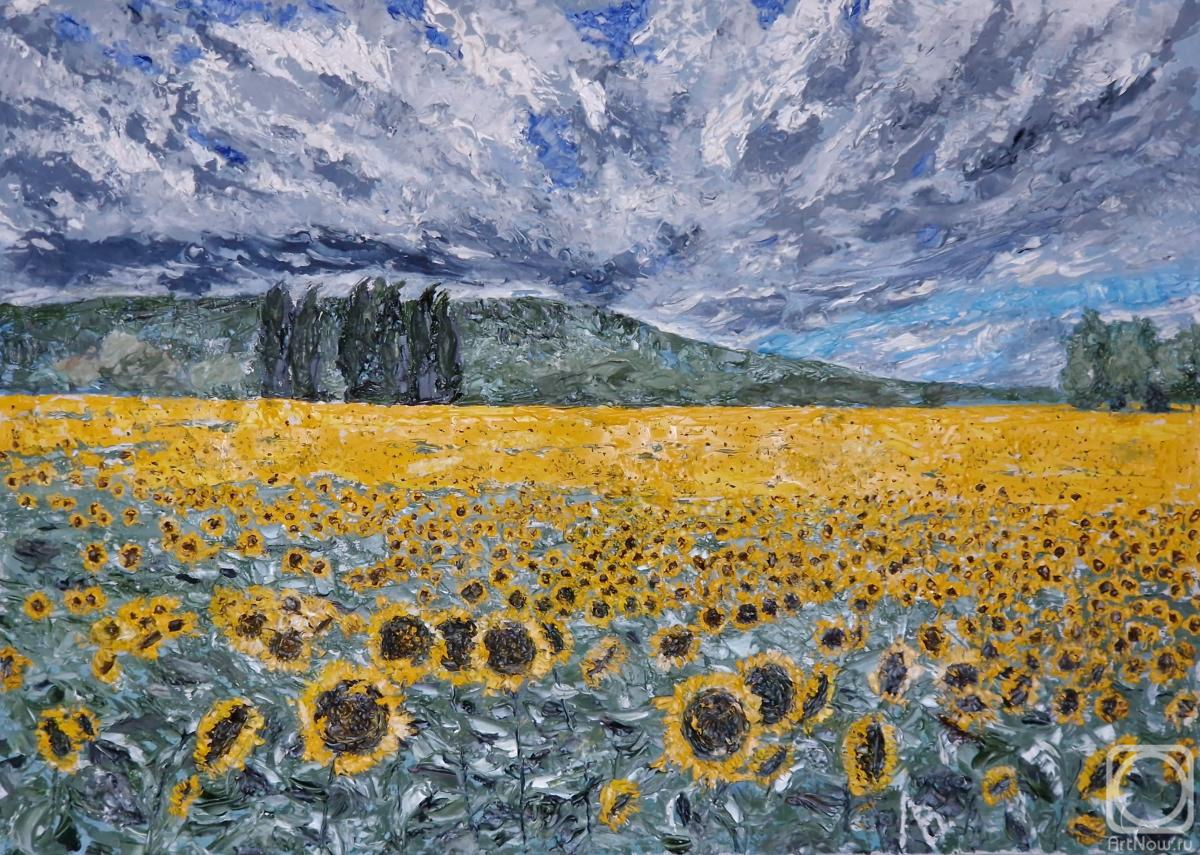 Lebedev Vladimir. Sunflowers in Giverny (France)