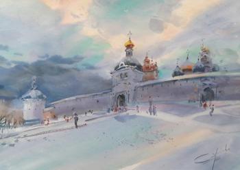 Trinity-Sergius Lavra (Watercolor Winter). Orlenko Valentin