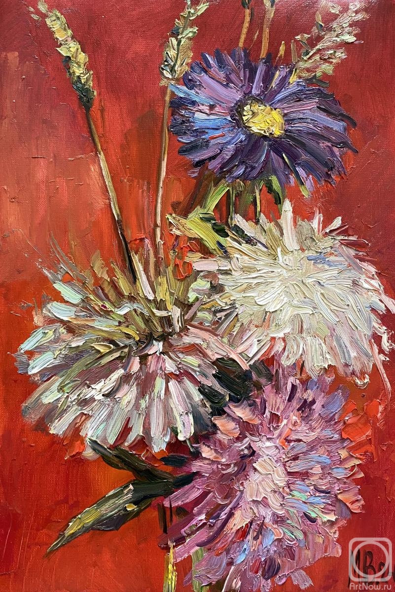 Bogdanova Mariya. Bouquet on red
