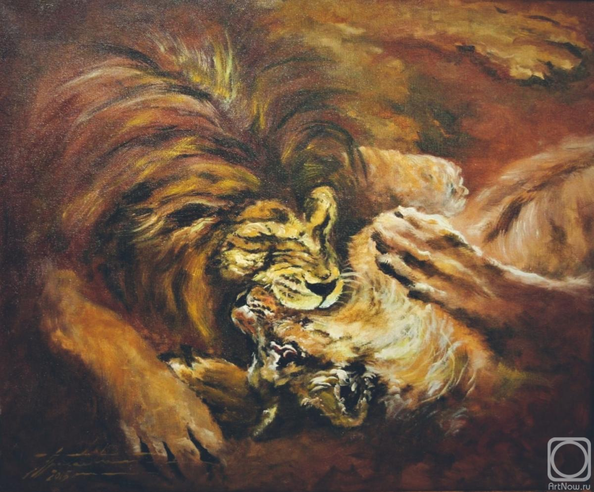 Prokaeva Galina. Kiss of a loving lion