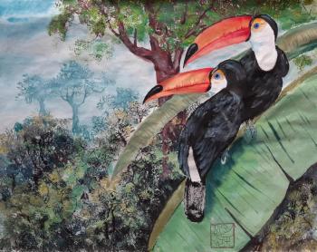 Toucans (Chinese Painting). Baltrushevich Elena