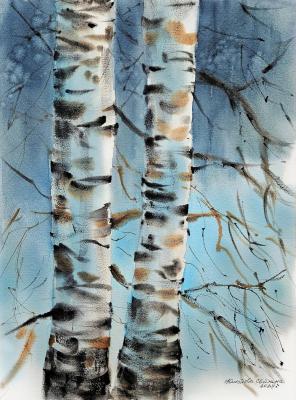 Honey Birch (Abstract With Trees). Yumatova Svetlana