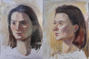 Double Study of a Girl (Profile Portrait). Shumakova Elena